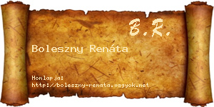 Boleszny Renáta névjegykártya